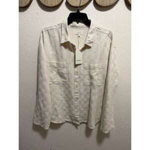 Weekend White Patterned Button Down Size XL